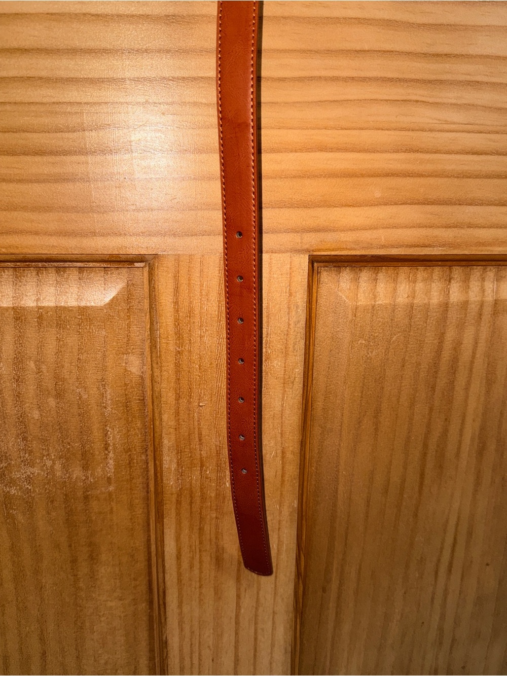 NwoT Aeropostale Orangish Tan Faux Leather Belt w/Round Brass Buckle-M/L-EC - Picture 5 of 8